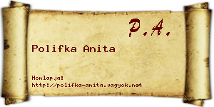 Polifka Anita névjegykártya